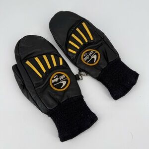 Vintage Black Leather SKI-DOO Gloves Mittens TNT Snowmobile